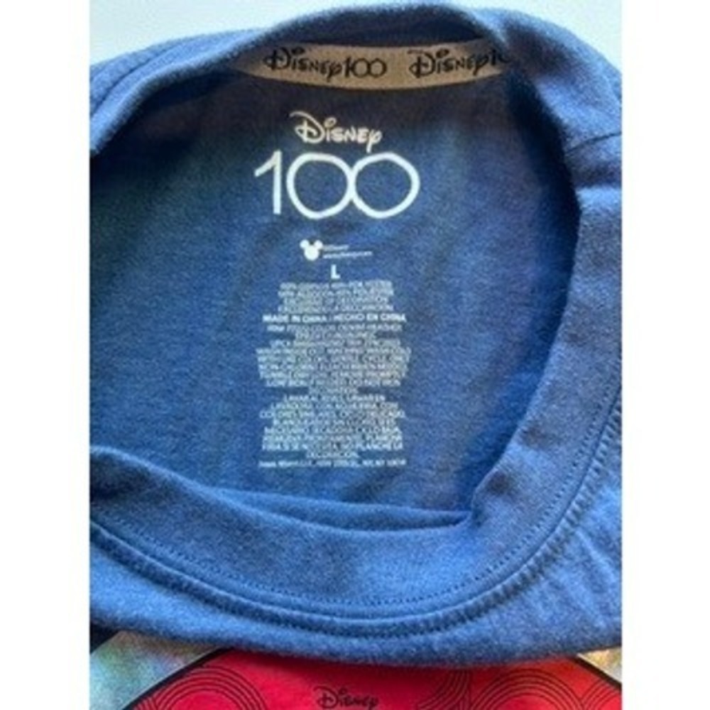 Disney 100 Years of Wonder Mickey Mouse Graphic T-Shirt Mens Large Heather Blue - Picture 3 of 3